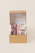 Francesca's Vzelay Perforated Watch Box Set - Crisp Champagne