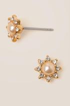 Francesca's Rosalind Pearl Stud Earring - Gold