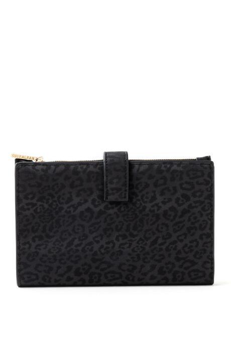 Francesca's Jamie Black Leopard Print Wallet - Black