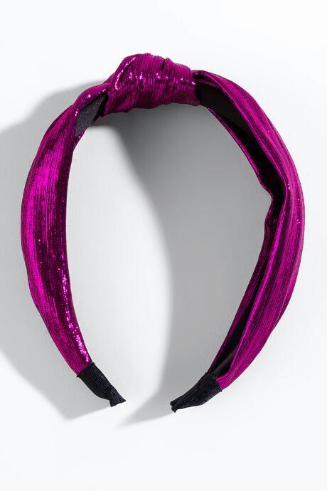 Francesca's Lucia Metallic Top Knot Headband - Fuchsia