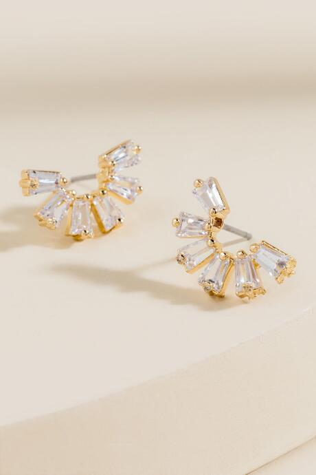 Francesca's Sydney Baguette Earring Crawlers - Gold