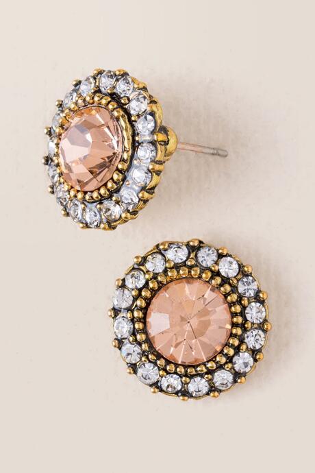 Francesca's Chrissy Glass Stone Stud - Pale Yellow