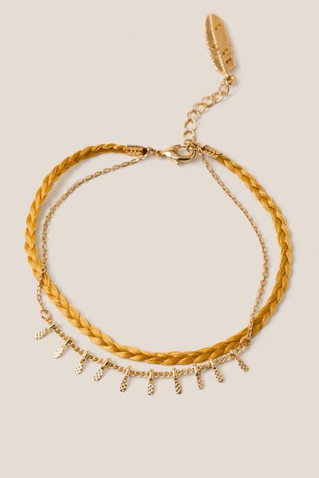 Francesca's Miriana Dual Layer Bracelet - Marigold