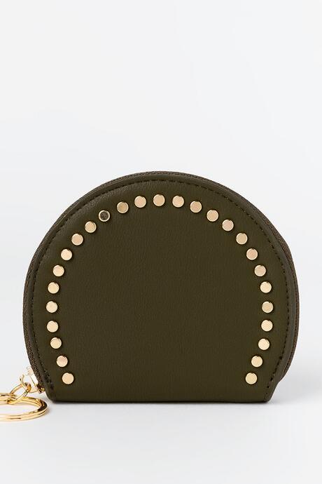 Francesca's Payton Studded Coin Pouch - Olive