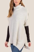 Francesca's Kris Short Sleeve Poncho - Natural