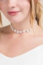 Francesca's Meadow Beaded Floral Choker In White - White