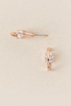 Francesca's Julietta Cubic Zirconia Stud Earring - Rose/gold