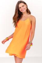 Francesca's Adalynn Double Layer Dress - Orange