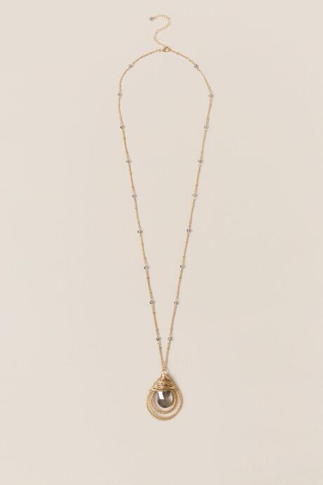 Francesca Inchess Evangeline Teardrop Glass Pendant - Hematite