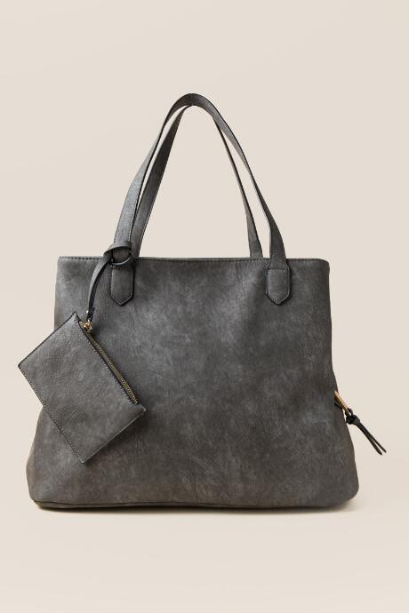 Francesca's Hannah Triple Compartment Tote - Gray