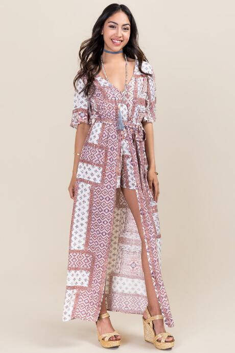 Francesca's Zaria Maxi Romper - White