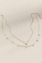 Francesca's Marcelina Mini Coin Layered Necklace - Rose/gold