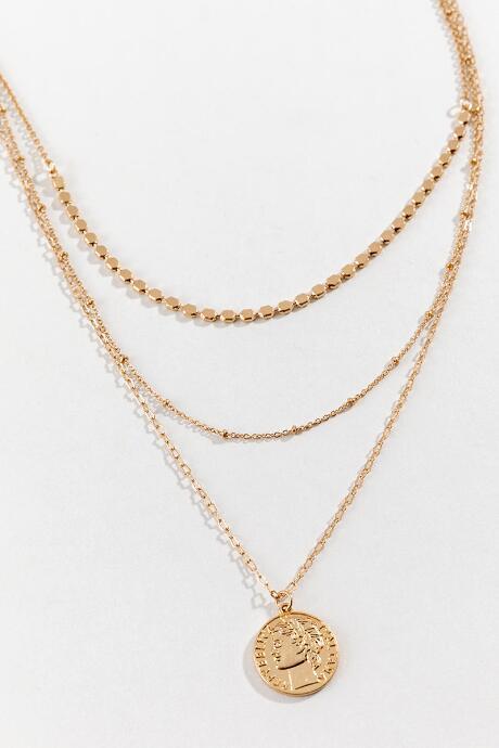 Francesca's Sammy Coin Layered Necklace - Gold