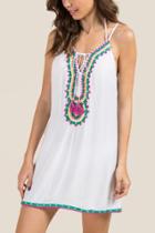 Francesca Inchess Beau Embroidered Swim Cover-up - White