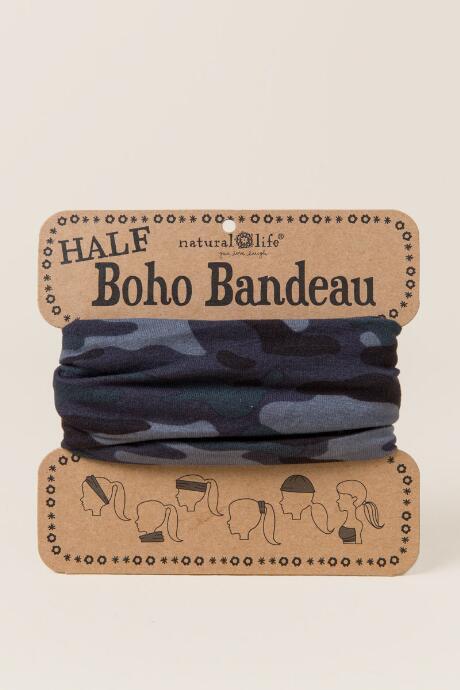 Francesca's Half Boho Bandeau By Natural Life In Slate Camouflage - Navy