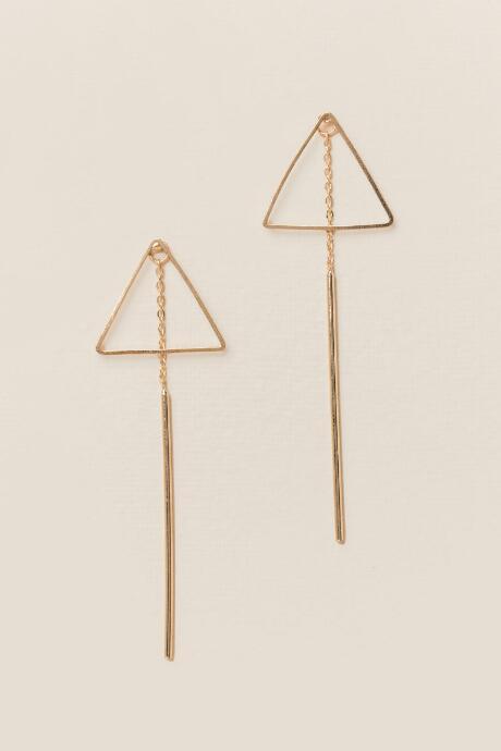Francesca's Renada Triangle Bar Linear Earring - Gold