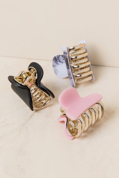 Francesca's Gitana 3 Pack Claw Clips - Black