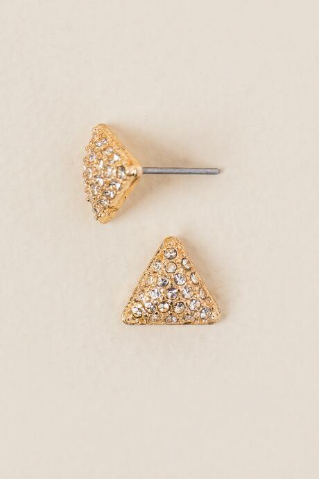 Francesca's Kyrah Pav Triangle Stud Earring - Crystal