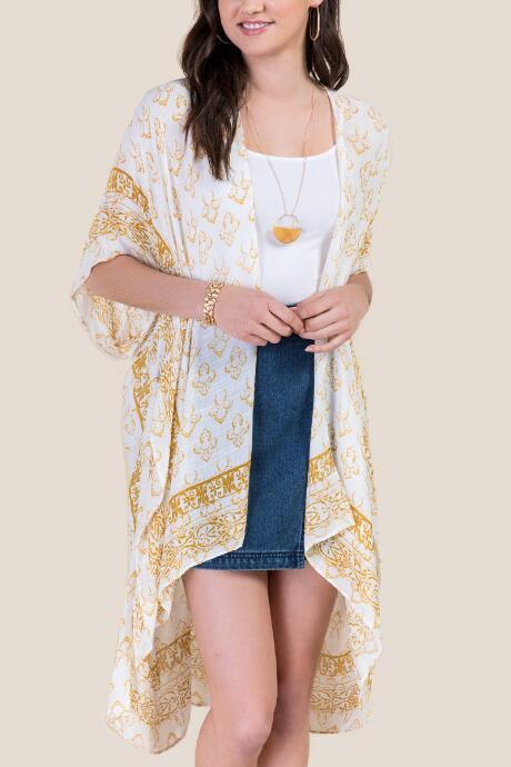 Francesca's Brooklyn Mandala Ruana - Mustard