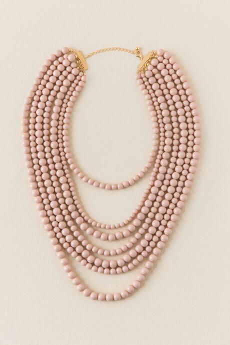 Francesca's Kristen Beaded Necklace - Blush