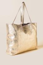 Francesca's Donna Metallic Leather Tote - Gold