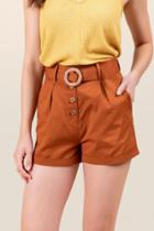 Francesca Inchess Jessica Button Front Shorts - Adobe