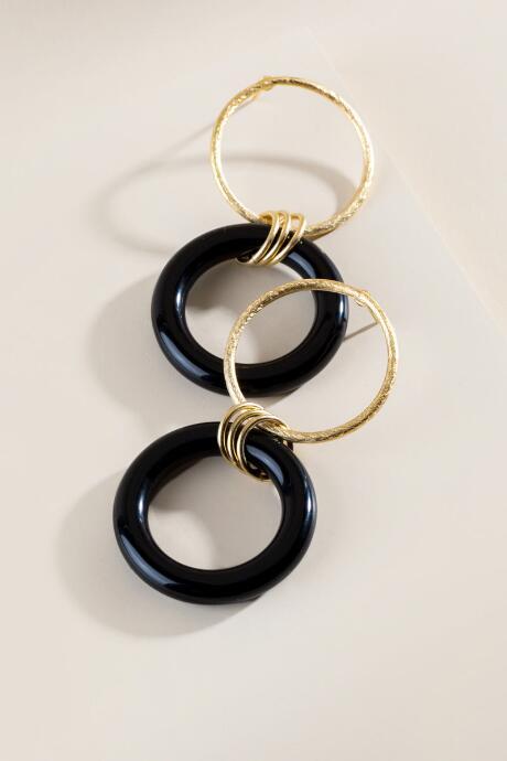 Francesca's Noella Open Circle Statement Earrings - Black