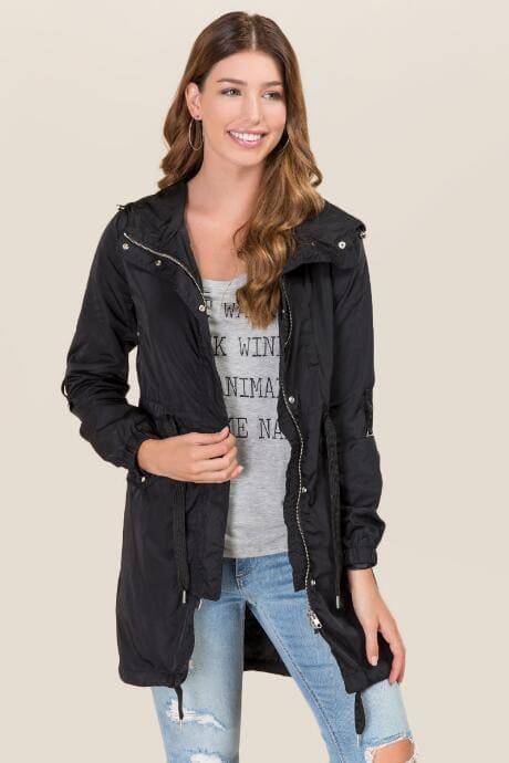 Blue Rain Elin Nylon Anorak - Black