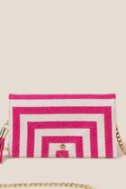 Francesca's Gina Striped Canvas Hard Side Wallet - Pink