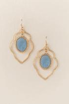 Francesca's Copperas Druzy Drop Earring In Light Blue - Light Blue