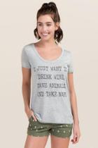 Ayla Drink Wine, Save Animals, & Take Naps Graphic Tee - Heather Gray