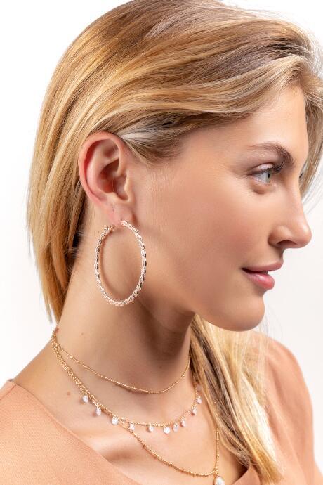 Francesca's Savannah Twisted Rose Gold Hoops - Rose/gold