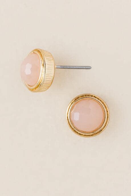 Francesca's Irisa Stone Stud Earring - Blush