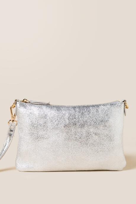 Francesca's Chloe Metallic Clutch - Silver