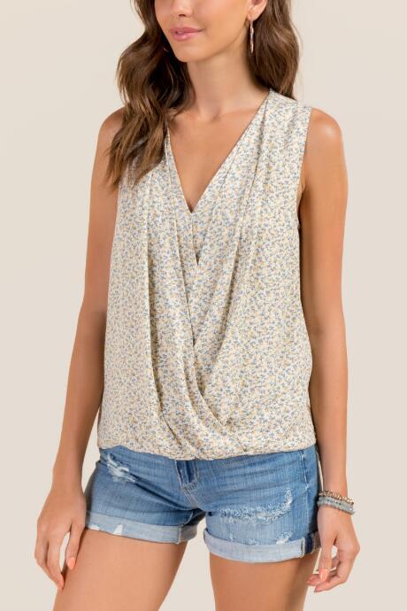 Francesca Inchess Jo Pleat Front Surplus Tank Top - Marigold
