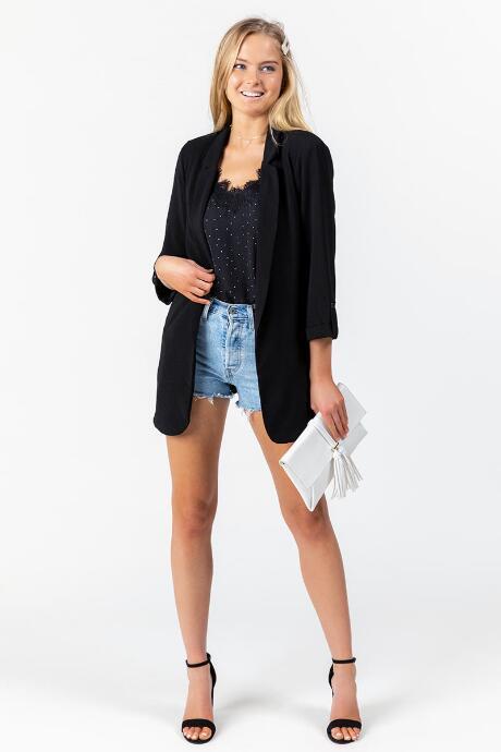 Francesca's Caden Crepe Blazer - Black
