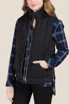 Mi Ami Amabella Quilted Side Zip Puffer Vest - Black