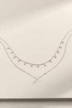 Francesca's Lilith Layered Cz Necklace - Silver