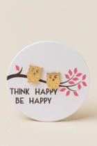 Francescas's Owl Happy Stud Earring - Gold