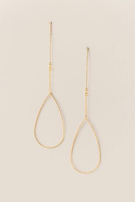 Francesca's Eunina Delicate Teardrop Earring - Gold