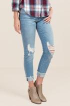 Sneak Peak Donna Distressed Frayed Jeans - Lite