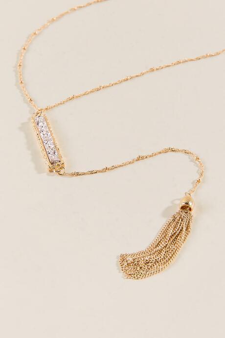 Francesca's Caitlin Druzy Lariat - Rose/gold