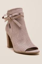 Francesca's Everly Peep Toe Bootie - Taupe