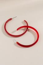 Francesca's Michaela Open Hoop Earrings - Burgundy