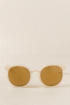 Francesca's Callie Round Marble Sunglasses - White