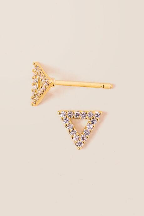 Francesca's Camryn Triangle Stud Earring - Crystal
