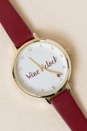 Francesca's Hannah Wine O'clock Watch - Wine