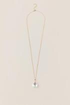 Francesca's Aliza Abalone Stone Pendant Necklace - Crystal