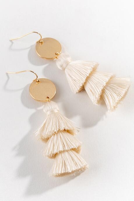 Francesca's Daphne Tassel Earrings In Natural - Natural