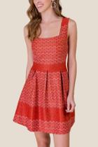 Francesca's Stevie Zig Zag Fit And Flare Dress - Cinnamon